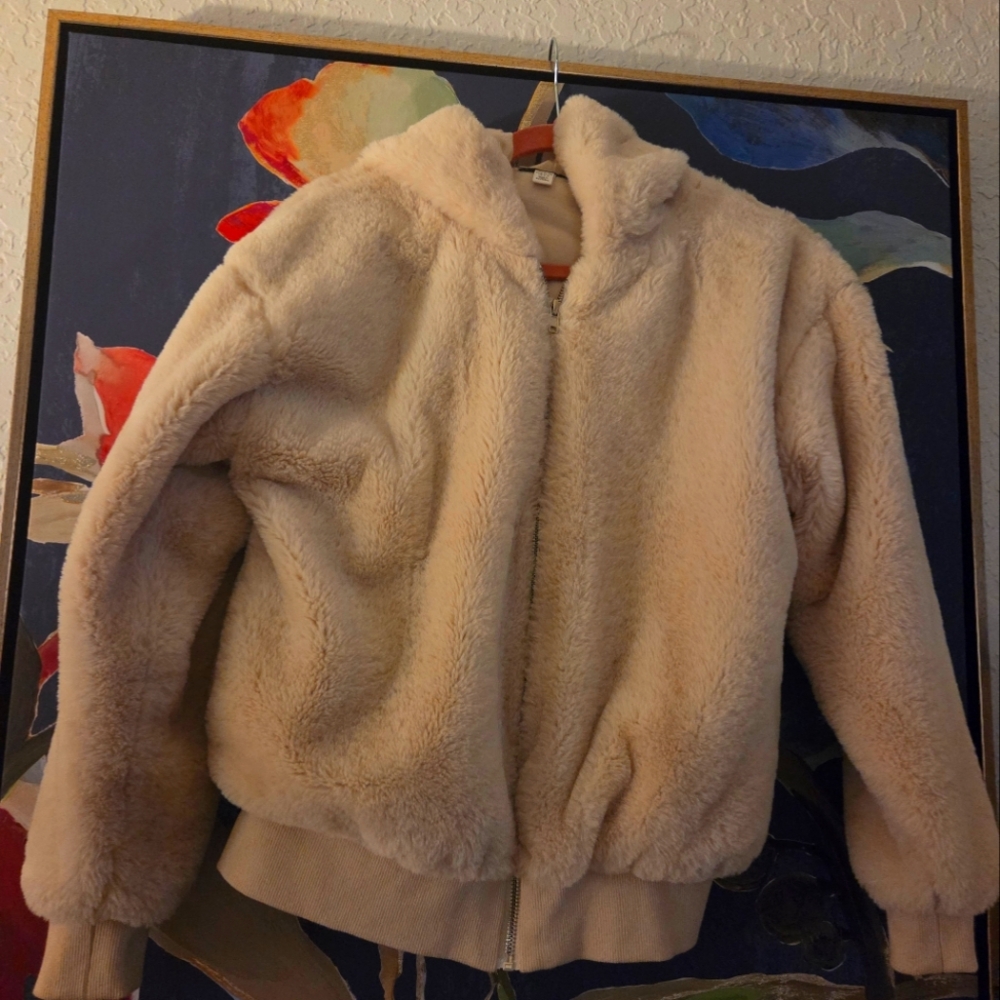 Topshop Cream Teddy Jacket